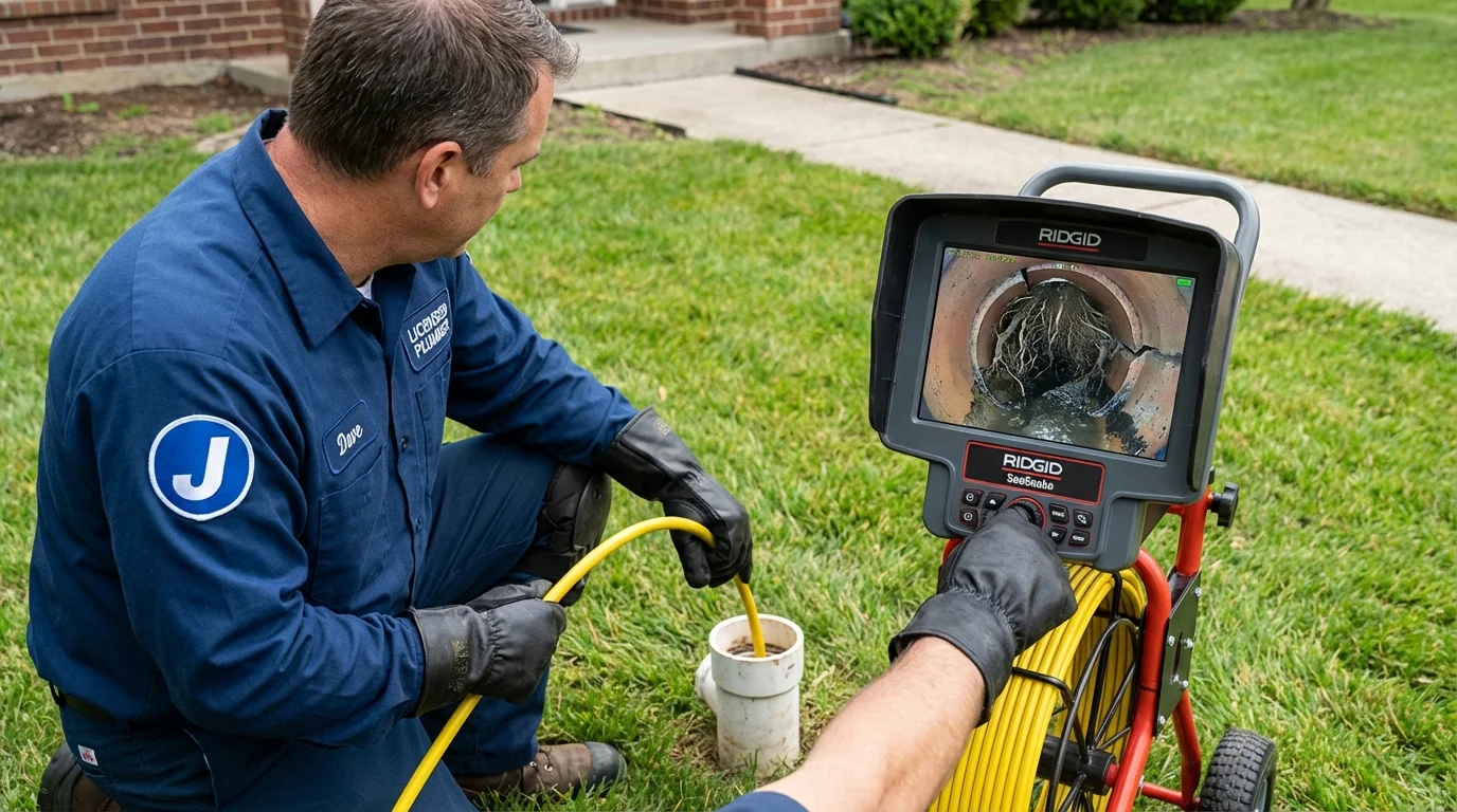 Sewer camera inspection being performed by Johns Plumbing LLC in Lewisville